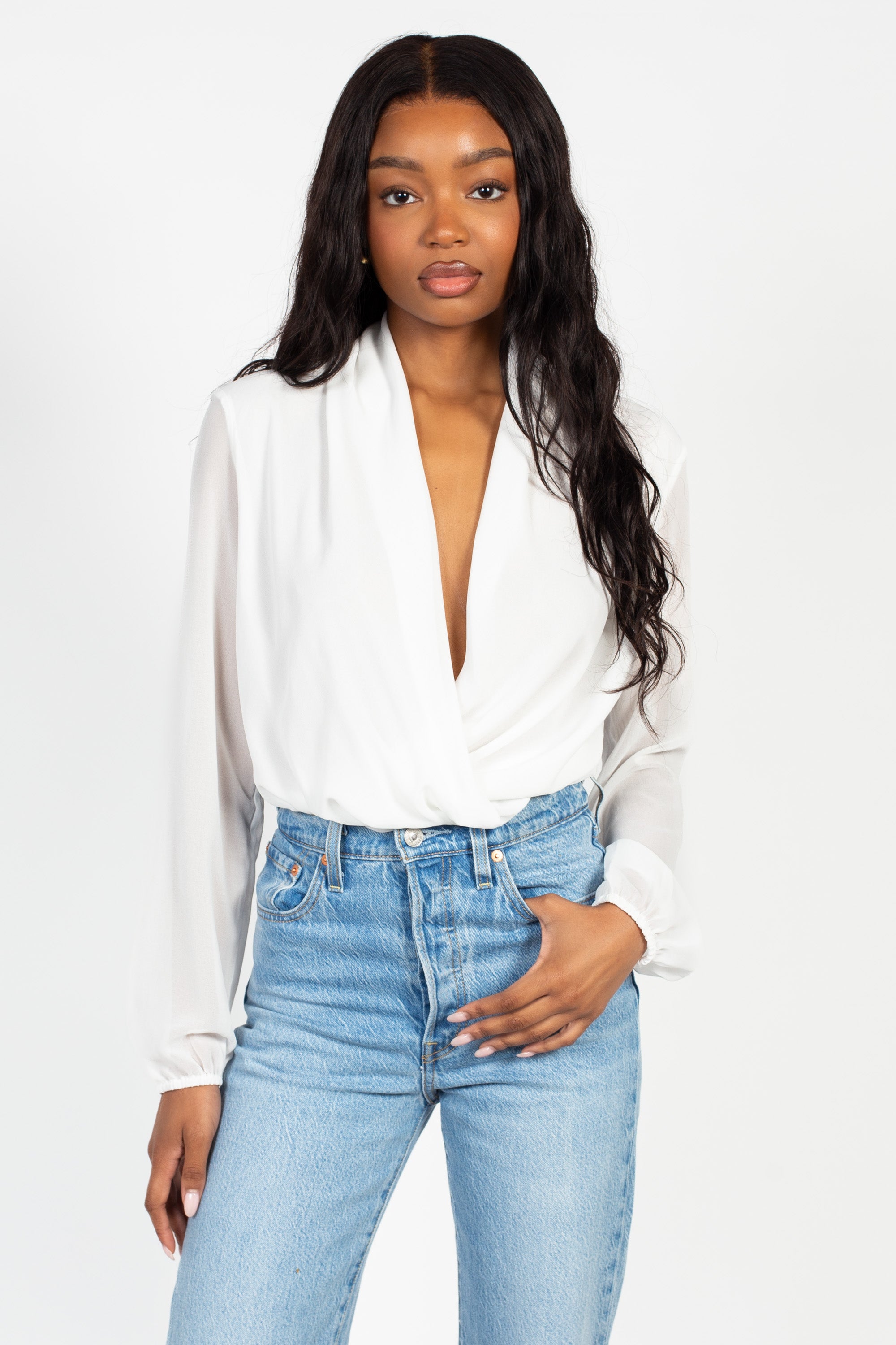 Isla Long Sleeve Chiffon Bodysuit